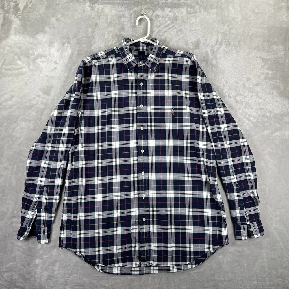 Ralph Lauren Shirt Mens LT Large Tall Button Down Flesh Pony Long Sleeve Plaid